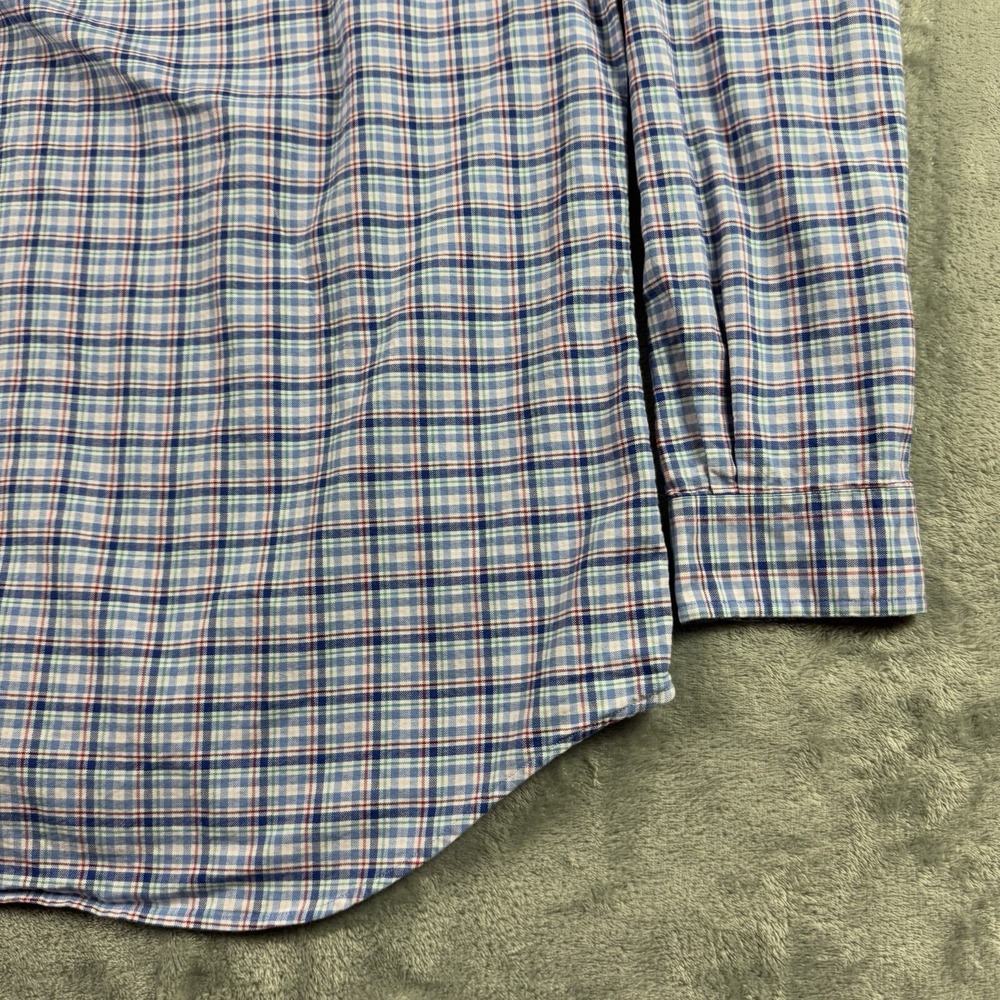 Ralph Lauren Long Sleeve Plaid Shirt Men Large Blue Casual ButtonDown Flesh Pony - Picture 8 of 14